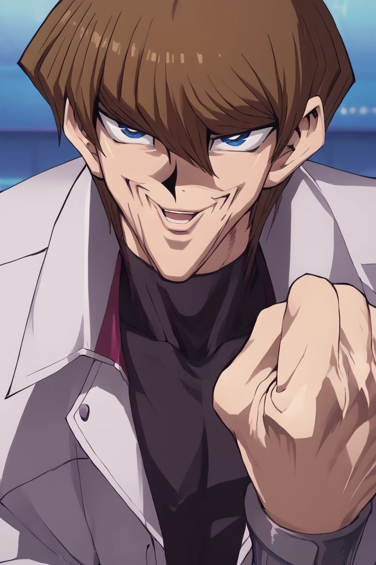 score_9, score_8_up, score_7_up, score_6_up, masterpiece, best quality, amazing quality, best aesthetic, absurdres, intricate details,
Joey_Chin_A, Hand up, LOOKING AT VIEWER, CLENCHED HAND, PORTRAIT, male focus, smile, open mouth
seto kaiba, blue eyes, brown hair, white coat, black collared shirt, long sleeves, official style<lora:EMS-453890-EMS:0.800000>, <lora:EMS-420864-EMS:1.000000>