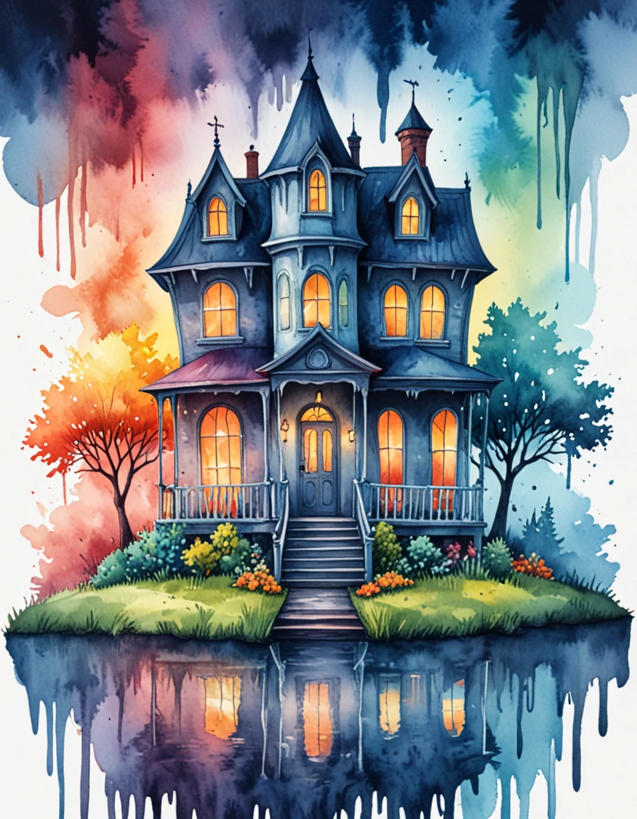 novuschroma65 style haunted house  dripping watercolor <lora:novuschroma65 style:1> <lora:sdxl_lightning_8step_lora:1>