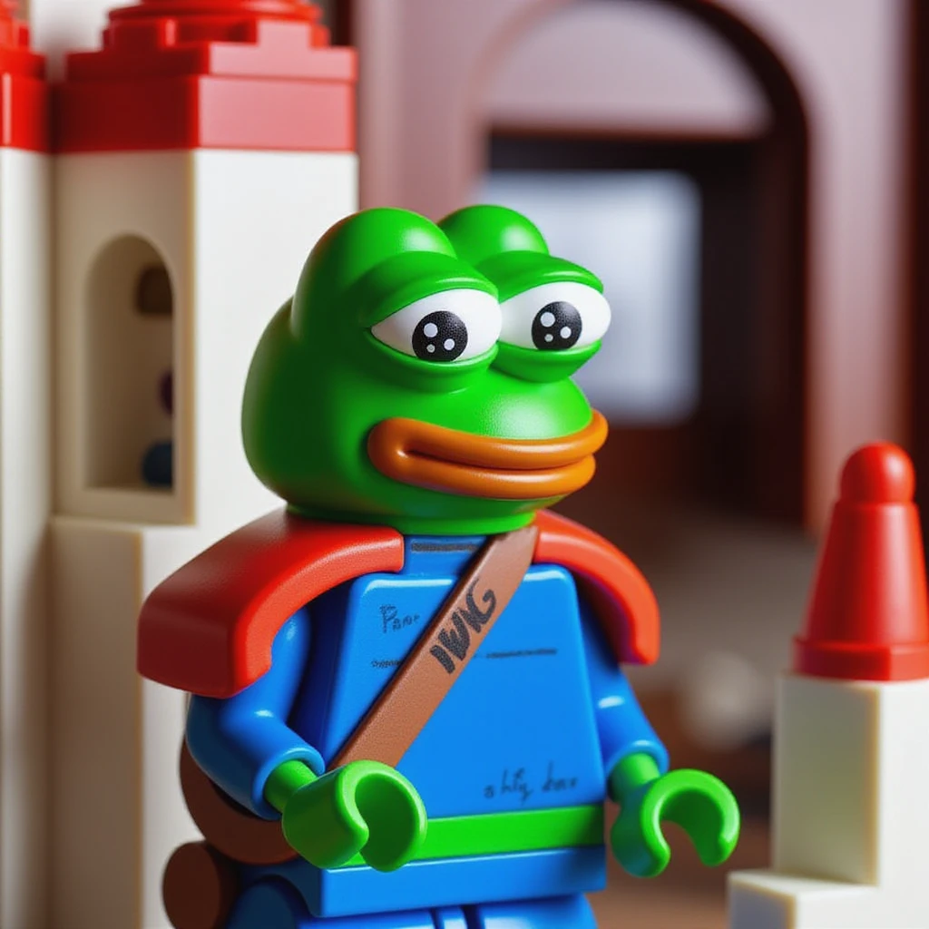 lego minifig pepe, lego castle setting