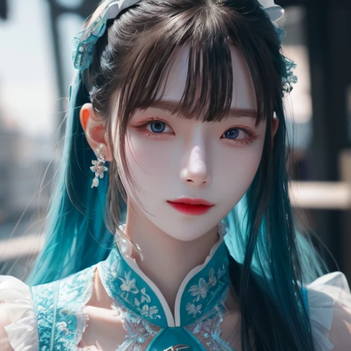 highly insanely detailed, masterpiece, top quality, best quality, highres, 4k, 8k, RAW photo, (very aesthetic, beautiful and aesthetic),  
(1girl:1.3), eyes focus, 
(pure cyan background,transparent background:1.2), 
âââ