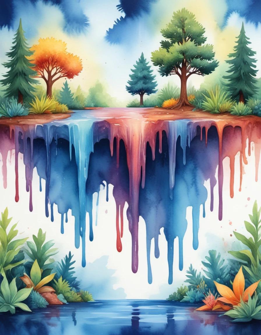 novuschroma65 style forest and desert  dripping water color drip painting <lora:novuschroma65 style:1> <lora:sdxl_lightning_8step_lora:1>