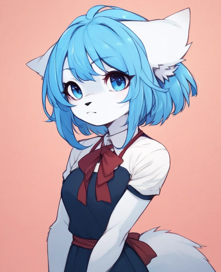 wolfychu, furry, furry female, blue hair, blue eyes,  <lora:Wolfychu_Pony-000009:1>, score_9, score_8_up, score_7_up, score_6_up, score_5_up, score_4_up,