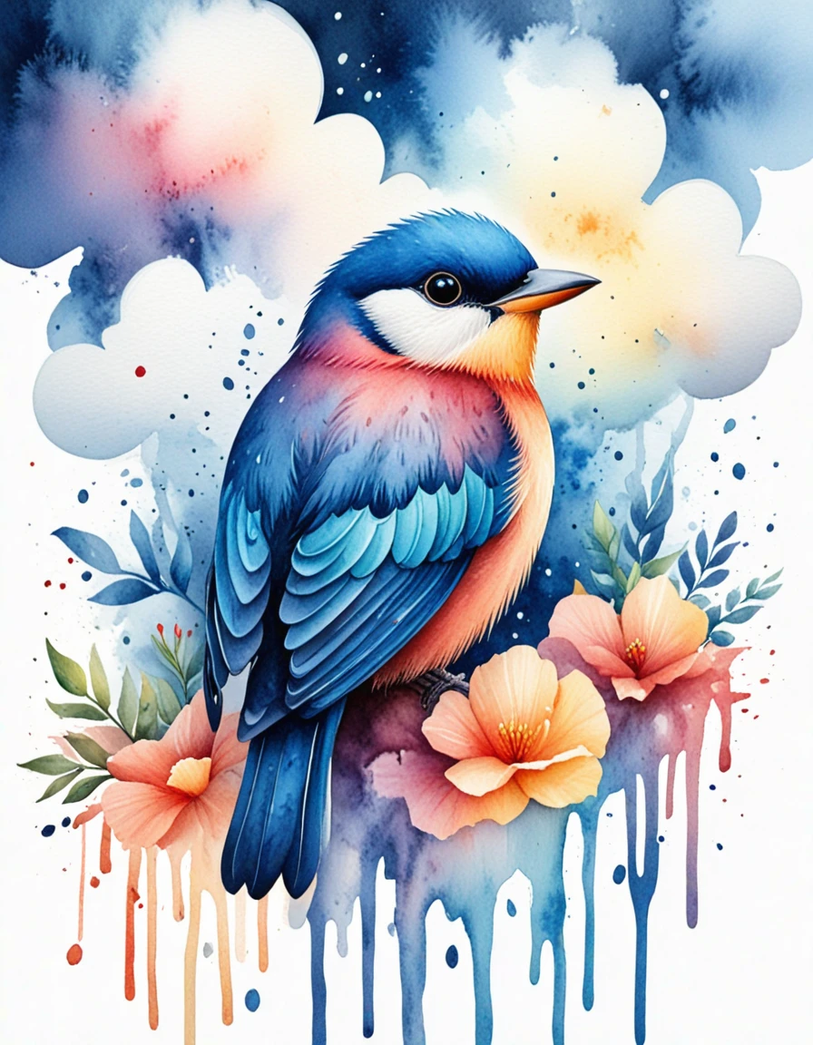 novuschroma65 style Bird Cloud  dripping watercolor <lora:novuschroma65 style:1> <lora:sdxl_lightning_8step_lora:1>