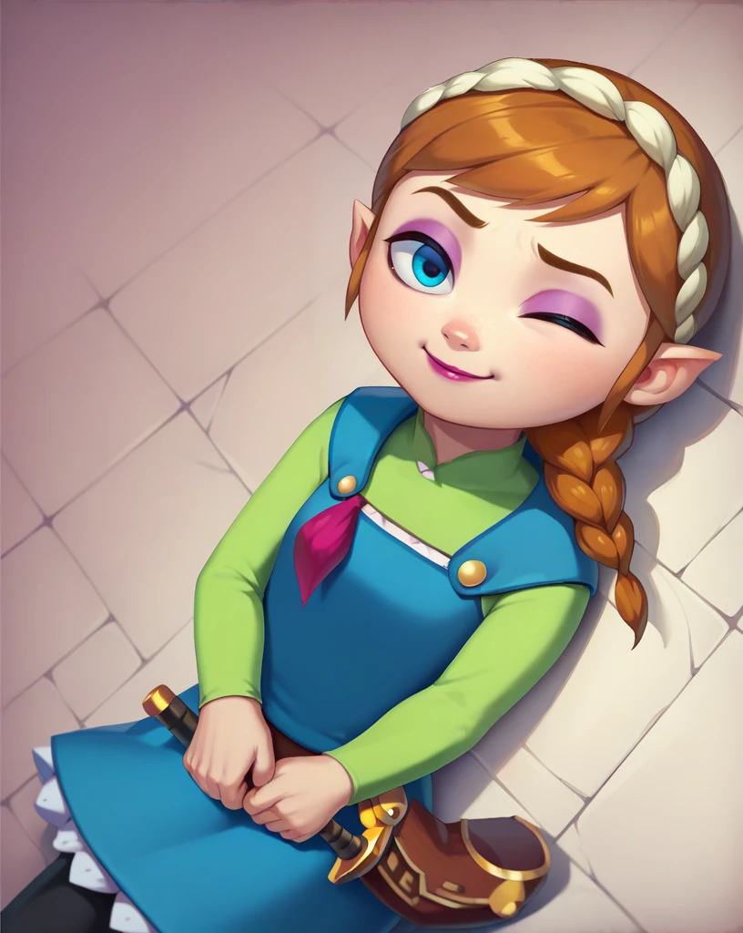 score_9, score_8_up, score_7_up, 2d, anna (frozen)  ,  wwstyle <lora:Wind waker style-000045:1> Cell-Shaded Graphics - "The Legend of Zelda: The Wind Waker"