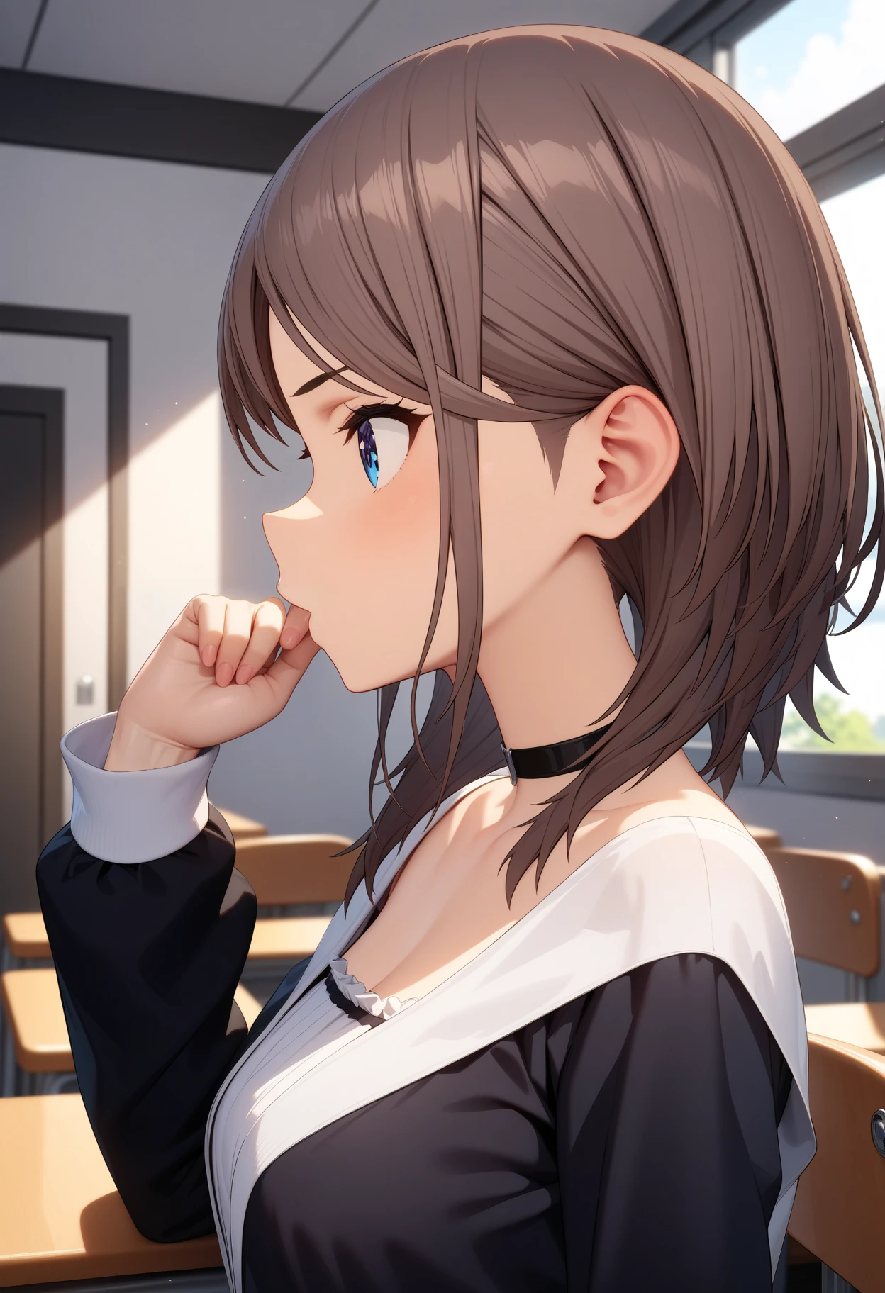 (masterpiece:1.1),best quality,very aesthetic,absurdres,1girl,<lora:yuuto_v1.3:1>,yuuto,blouse,choker,
<lora:Fixhands_anime_bdsqlsz_V1:1>,profile,upper_body,face_focus,classroom,, masterpiece,best quality, very aesthetic, absurdres, ultra detailed, high resolution, 4k, extremely detailed CG,