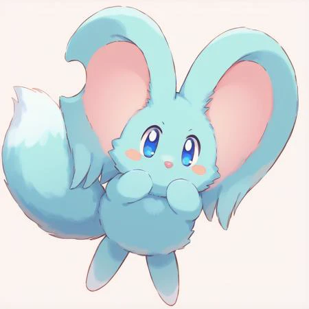 <lora:Elfilin-10:1> elfilinfriend, aqua fur, blue eyes, solid oval eyes, pink nose, blush stickers, fluffy tail