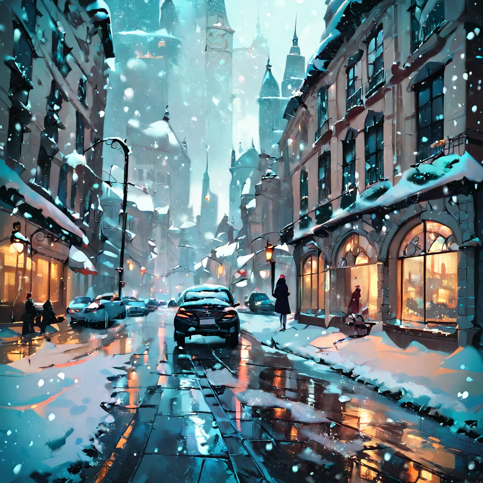 snow, snowing, city, street, cars, day, <lora:Snowbound-Pony:1>, snowbound, BREAK score_9, score_8_up, score_7_up, best quality, masterpiece, 4k, prefect lighting, very aesthetic, zPDXL2