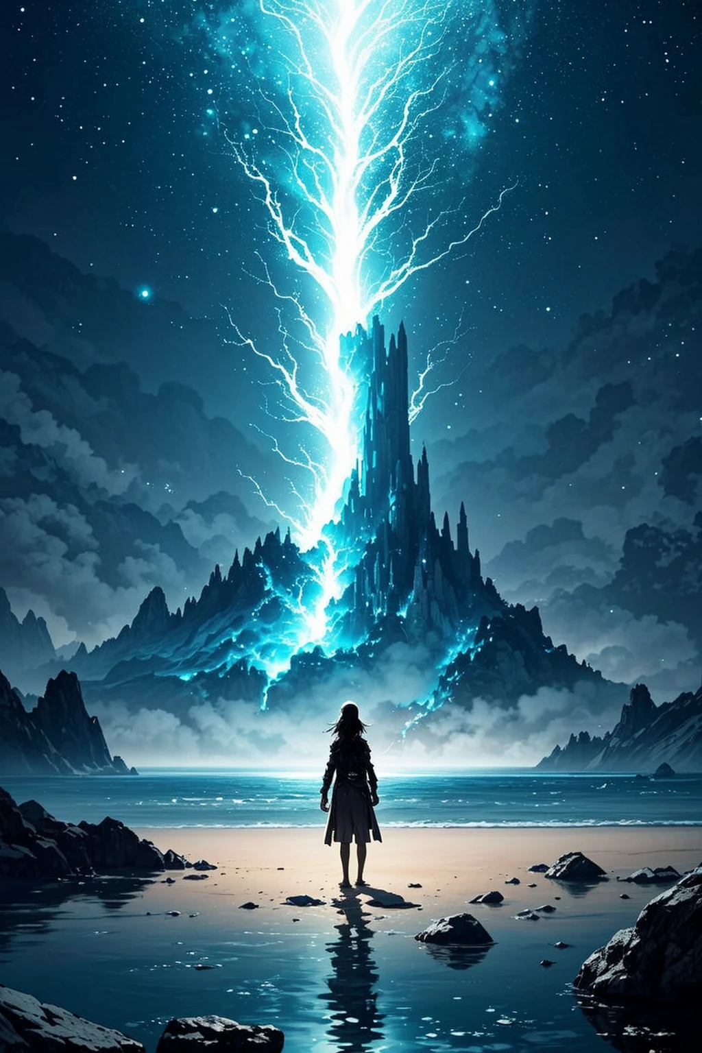 a group of explorers discover a hidden island where the inhabitants possess powerful magic that can control the elements, magic, lights, masterpiece <lora:General-Design\add_detail:0.7>