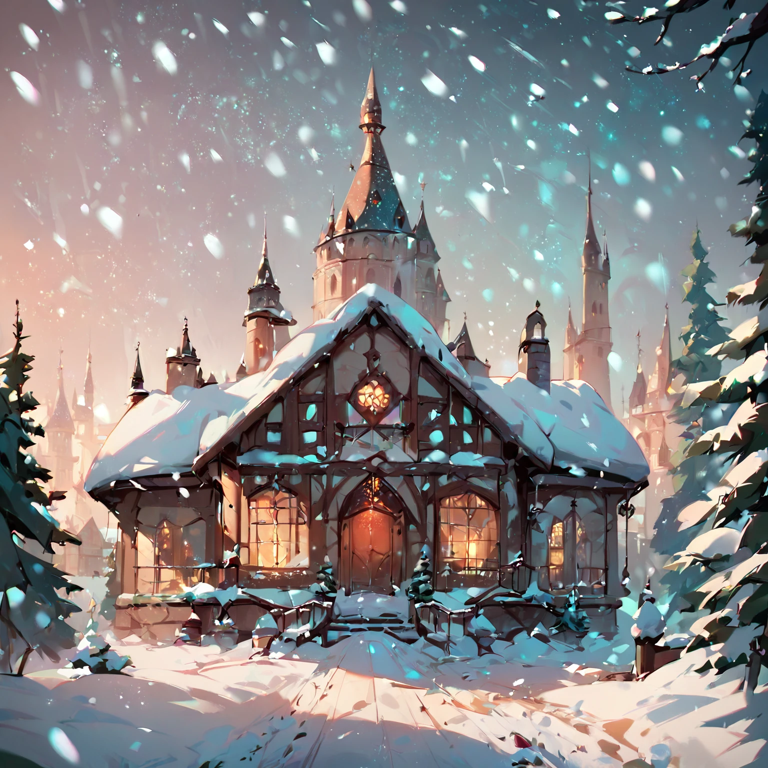 snow, snowing, medieval city, wooden buildings, distant castle, <lora:Snowbound-Pony:1>, snowbound, BREAK score_9, score_8_up, score_7_up, best quality, masterpiece, 4k, prefect lighting, very aesthetic, zPDXL2