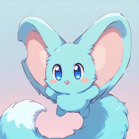 <lora:Elfilin-10:1> elfilinfriend, aqua fur, blue eyes, solid oval eyes, pink nose, blush stickers, fluffy tail, long tail