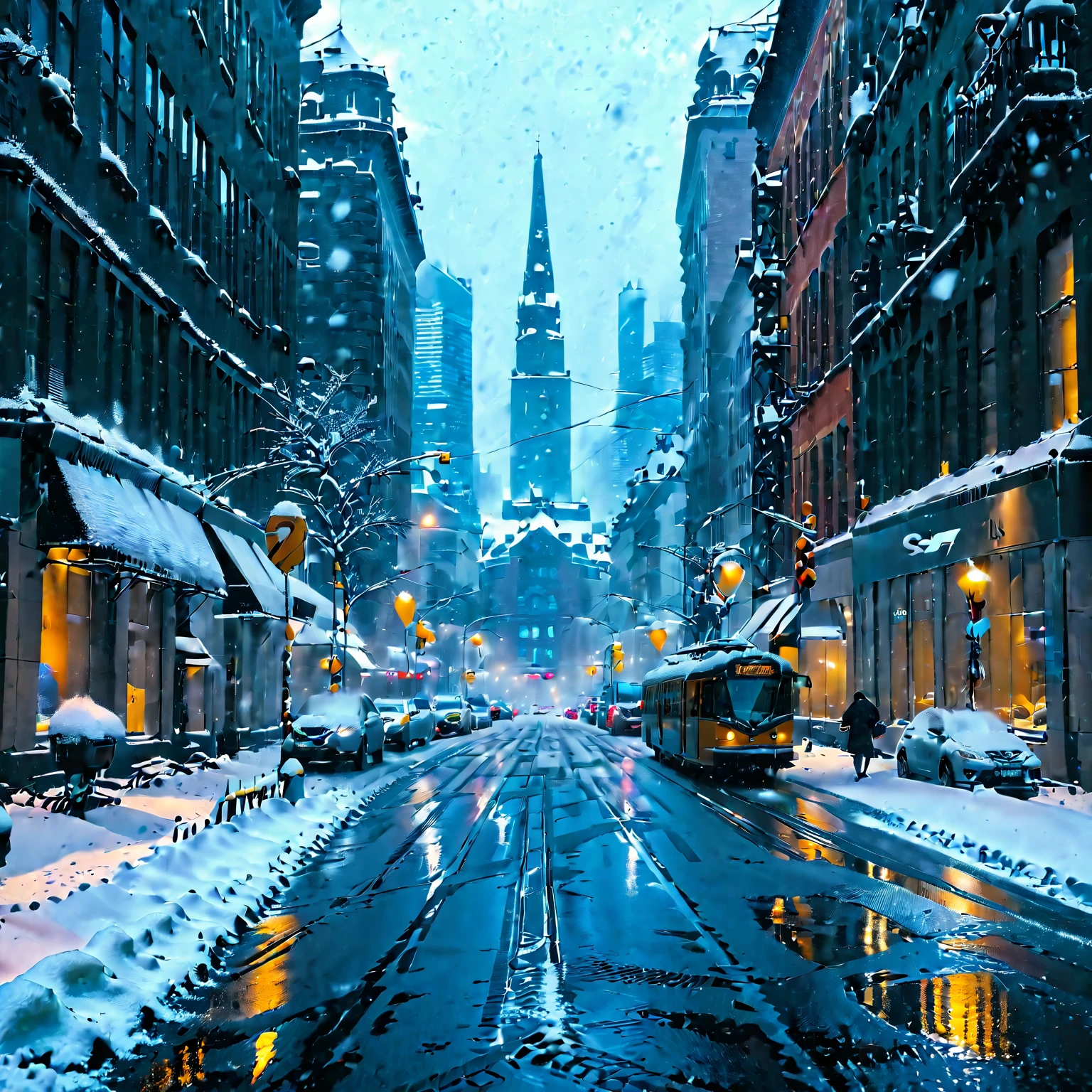 snow, snowing, city, street, cars, day, <lora:Snowbound-SDXL:1>, snowbound, BREAK score_9, score_8_up, score_7_up, best quality, masterpiece, 4k, prefect lighting, very aesthetic, zPDXL2