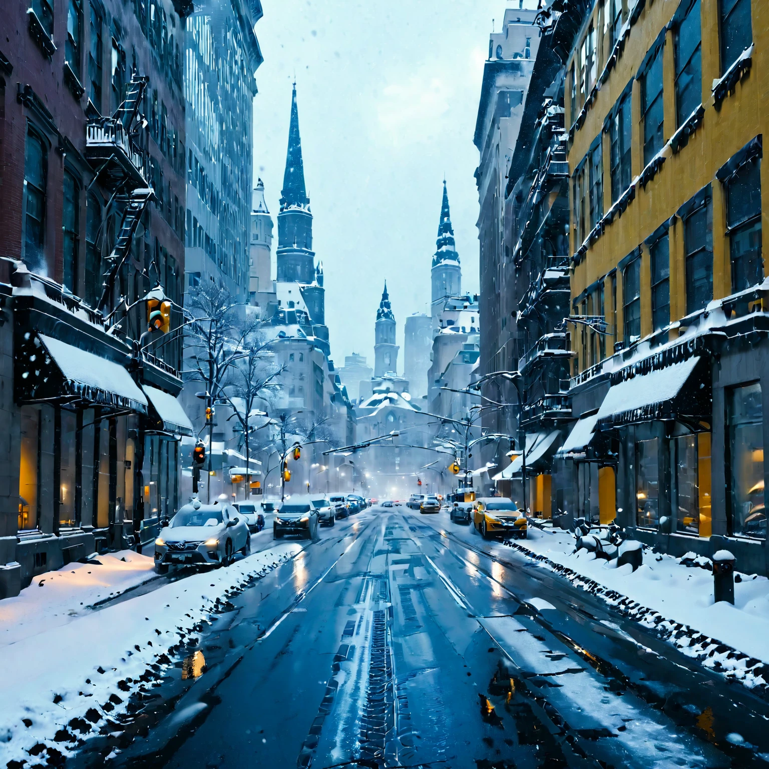 snow, snowing, city, street, cars, day, <lora:Snowbound-SDXL:1>, snowbound, BREAK score_9, score_8_up, score_7_up, best quality, masterpiece, 4k, prefect lighting, very aesthetic, zPDXL2