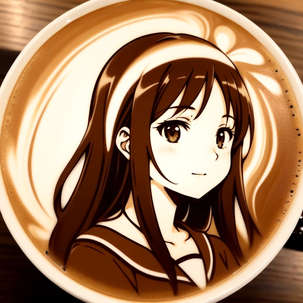 1girl,  <lora:latte_art_SDXL_v1:0.3>,  latte art, sepia