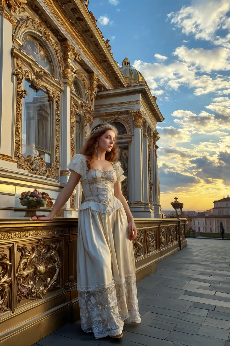 3d modeling, 3d rendering, render, 3d software, in the style of baroque ornate and dramatic compositions, light white and silver, burne-jones, detailed skies, metallic finishes, sculptural figures, narrative paneling, realistic,