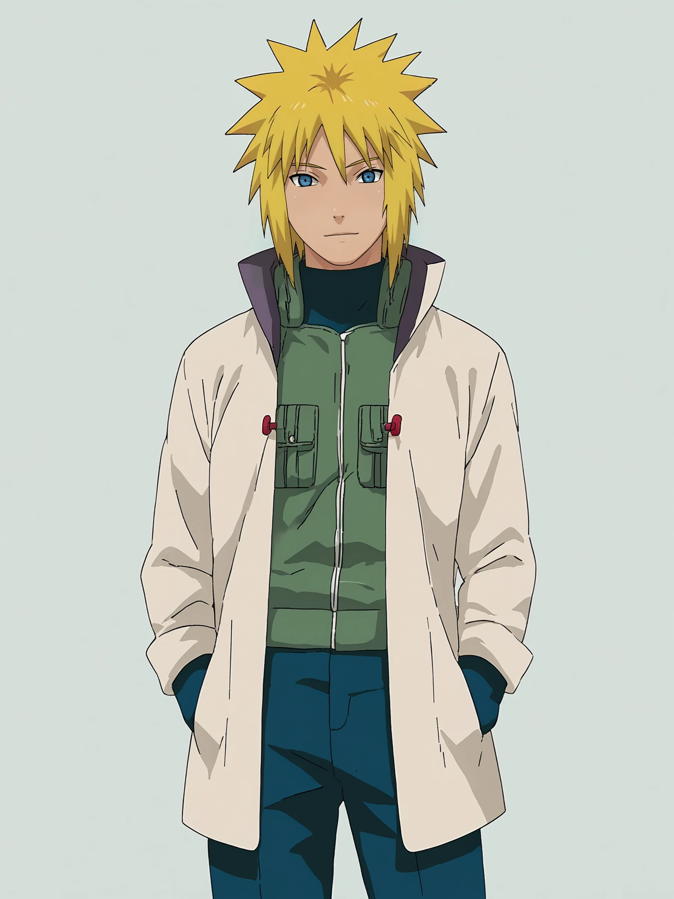 (score 9 up, score 8 up, highest score, highest quality),
 <lora:Masashi_Kishimoto_Naruto_Minato_Namikaze_Character_PonyXL:1> minato namikaze, blonde,  1boy, standing, looking at viewer,