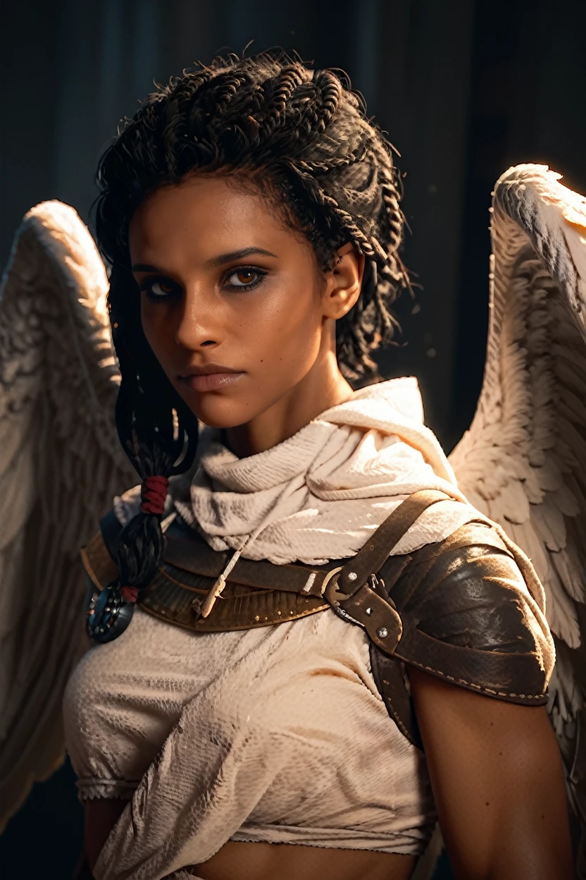 score_9, score_8_up, score_7_up, score_6_up
 <lora:ACAya:1>
ACAya, 1girl, black hair, brown eyes, dark skin, looking at viewer, low light, dramatic lighting, darkness, wings, angel wings on back