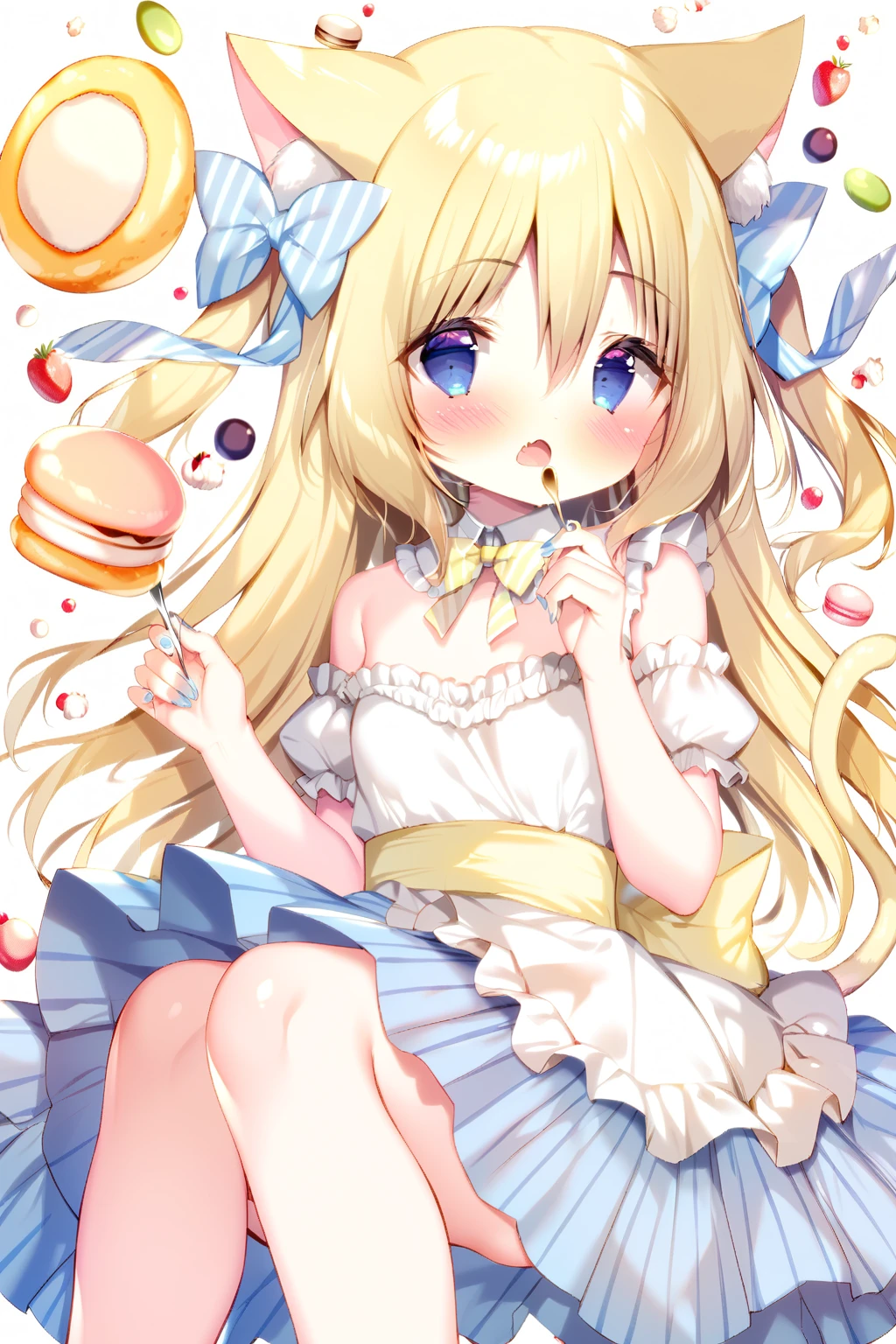 (((masterpiece))),highres,absurdres,(((best quality))),official art,perfect lighting,looking at viewer,aquarium,indoors,
1boy, femboy, tiny chest, curious smile, shy manner, flushed cheeks, eating carrots, thin waist, down bunny ears, bunny boy, cut curvy hair, blonde hair, blue eyes, angelic eyes, round eyes, pastel color, (PastelColors: 1.3), cute doll dress, cute white panties , little ribbon, big volume in underwear, random pose, face focus, ((sharpness)), (perfect hands), wide hips, ((( medium dick on panties)))