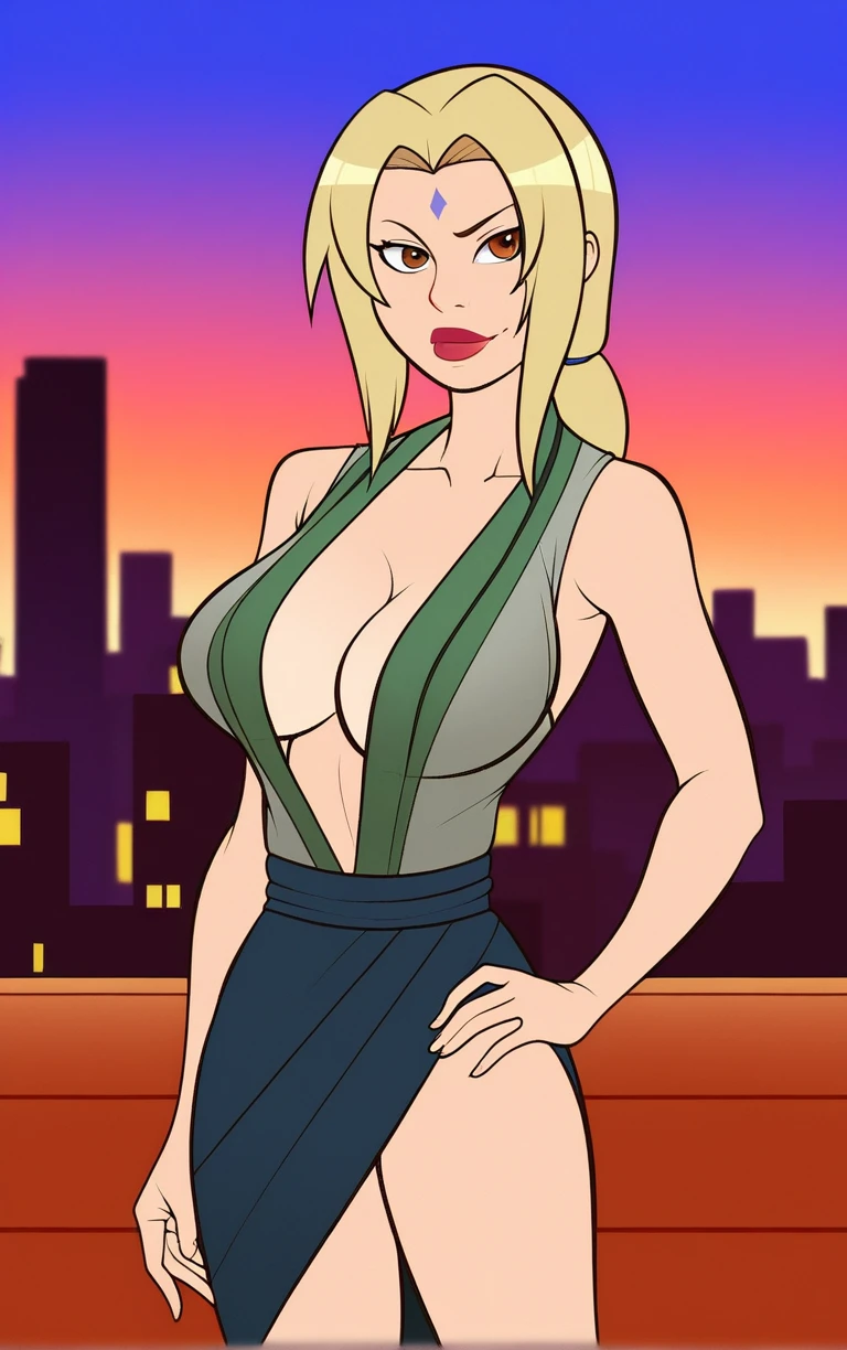 score_9, score_8_up, score_7_up, BREAK
tsunade \(naruto\)
1girl, long hair, large breasts, breasts,
(contrapposto, hand on hip), sunset, sidelighting, cityscape, vanishing point, outdoors, depth of field, solo,