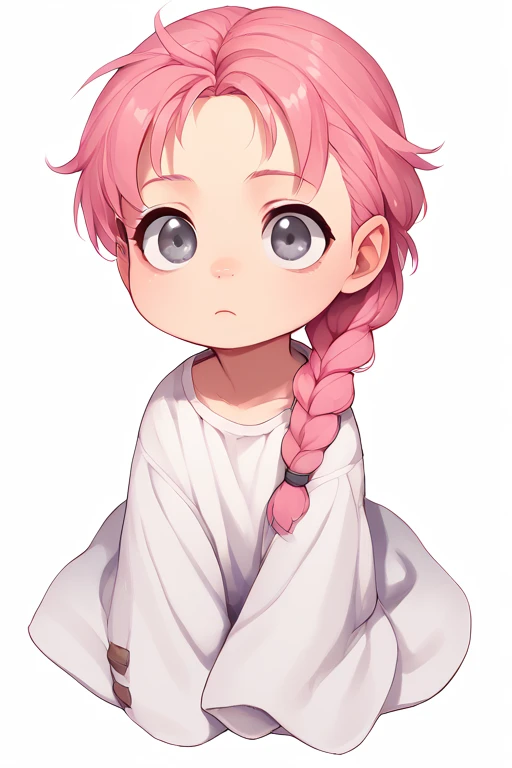 2D, score_9, score_8_up, score_7_up, BREAK, Baby, 1girl, solo, pink hair, grey eyes, braided ponytail,AgeRegression,Oversized Clothes<lora:EMS-458076-EMS:1.000000>, <lora:EMS-444850-EMS:0.800000>