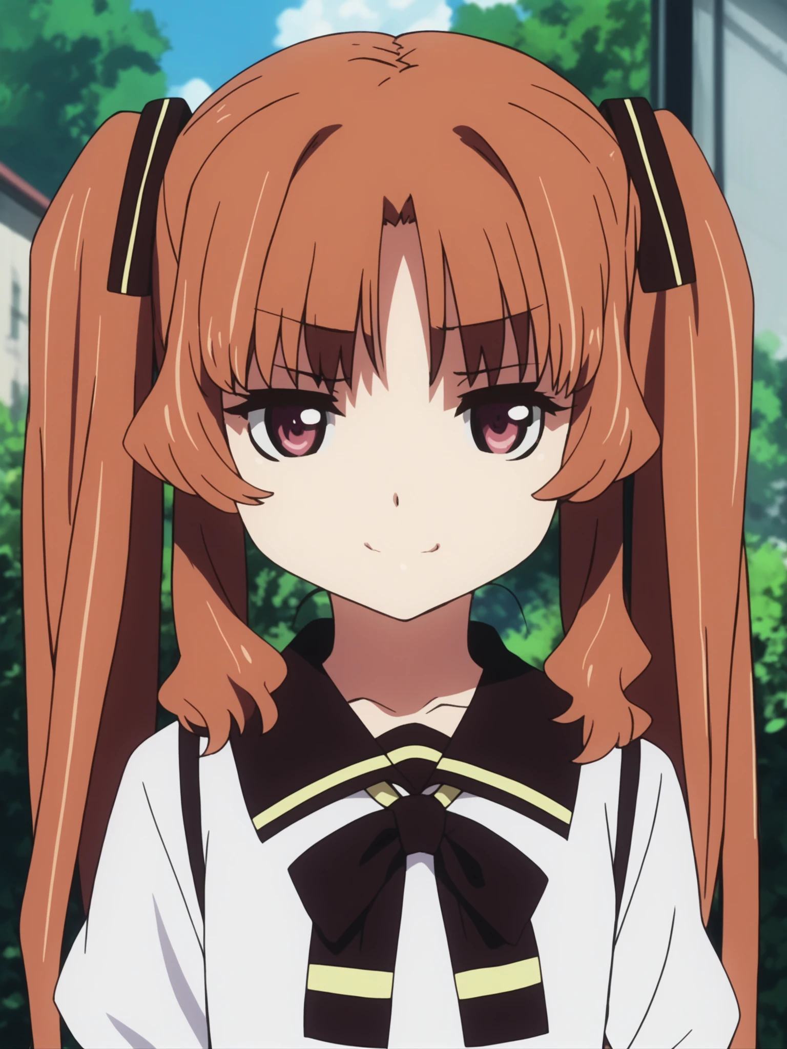 <lora:happy_tentacle-remon-v0.2:1>, ht_remon, twintails, hair ribbon, 1girl, school uniform , close-up , , annoyed , evil smile , (looking at viewer:0.6) , anime coloring, anime screencap, score_9, score_8_up, score_7_up, score_6_up, score_5_up, score_4_up