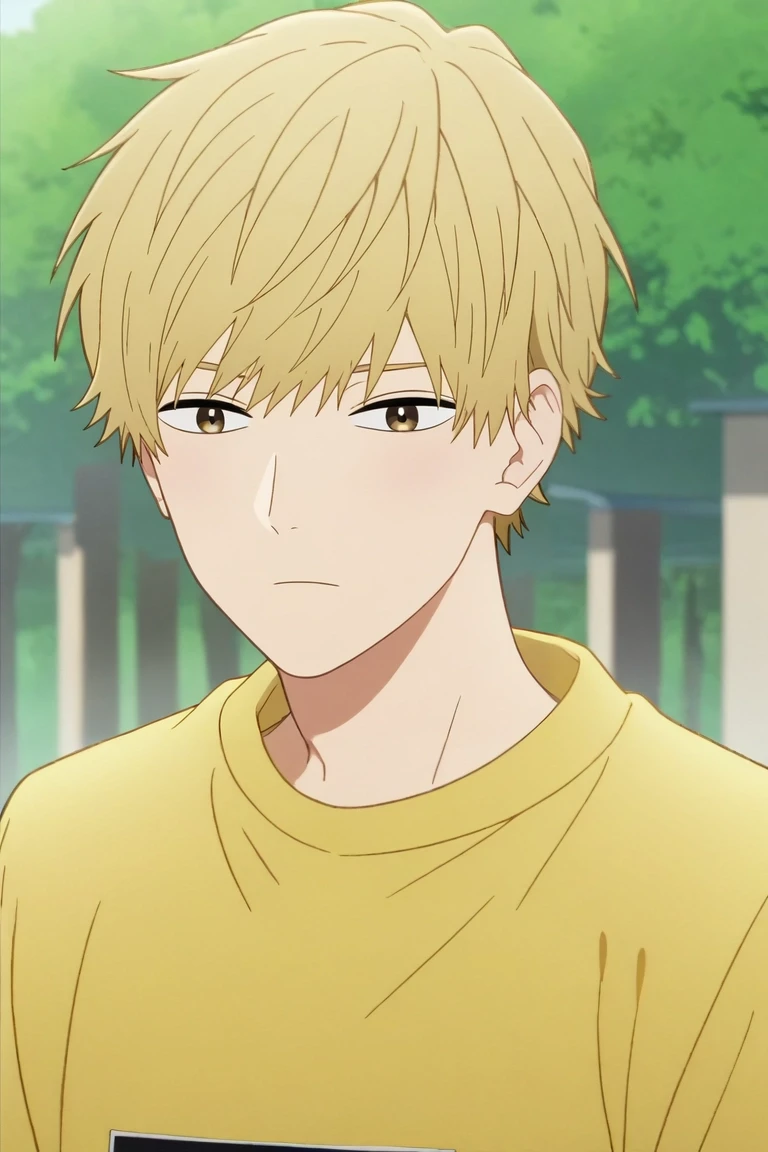 score_9, score_8_up, score_7_up, , rating_safe, , anime screencap, , official style, , depth of field, 1boy, solo, male focus, <lora:shun_futami_pony:1>, shun_futami, blonde hair, brown eyes, short hair, bangs, , toga costume, <lora:sdxl_lightning_8step_lora:1>