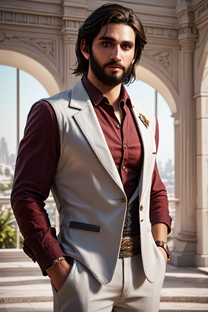 score_9, score_8_up, score_7_up, score_6_up
<lora:ACMBasim:1.0>
ACMBasim, 1boy, black hair, brown eyes, beard, looking at viewer, Handsome male model in a slim-fit suit, standing in front of a high-rise building with mirrored glass, modern and corporate setting, confident and powerful,Hands in pockets