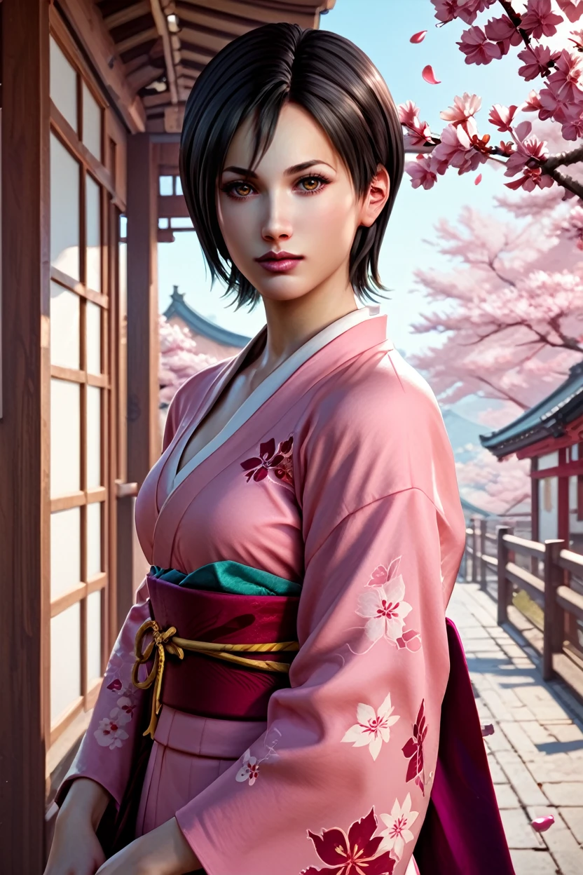 score_9, score_8_up, score_7_up, score_6_up
<lora:RE4Ada:1.0>
RE4Ada, 1girl, black hair, short hair, brown eyes, looking at viewer, in a traditional kimono, surrounded by cherry blossoms