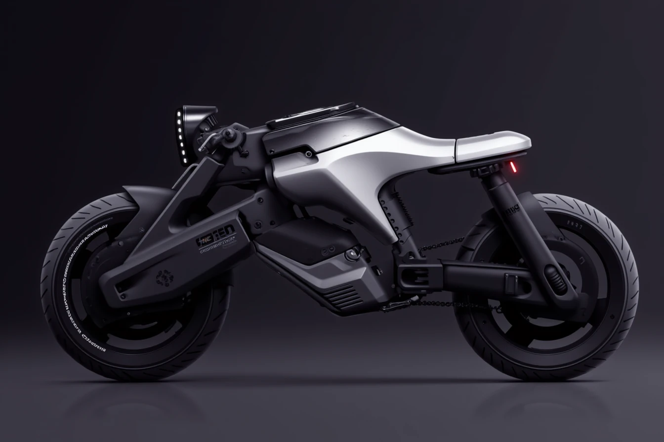 oue style,motorcycle,sideview,2d rendering