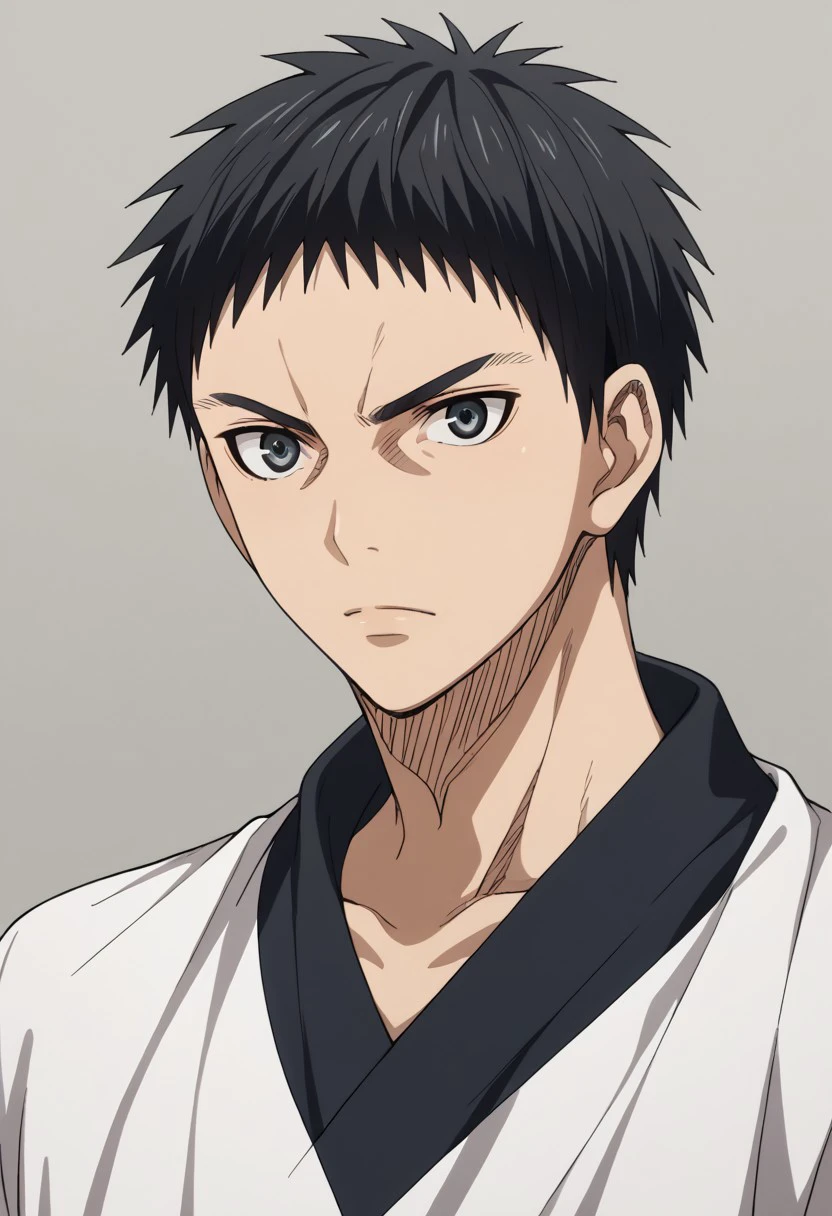 score_9, score_8_up, score_7_up, source_anime, rating_safe, KasamatsuKB, black Kasamatsu hair, grey Kasamatsu eyes, 1boy, male focus,