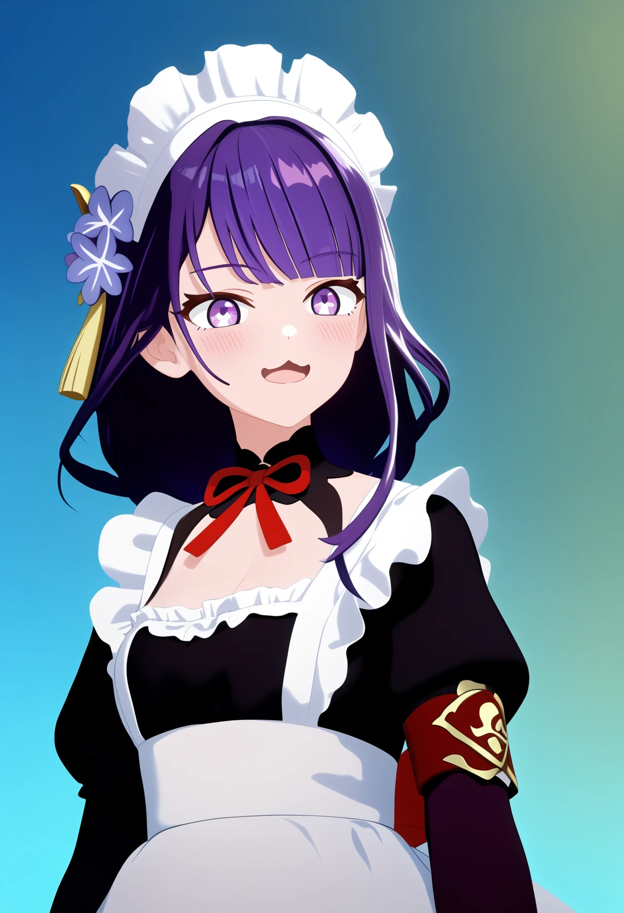 score_9, score_8_up, score_7_up, rating_explicit, source_anime, 
BREAK 
<lora:shiLaneV2:0.9>, 3d, 
1girl, solo, portrait, smile, wavy mouth, open mouth, blush, raiden shogun, maid headdress, maid, cat ears,