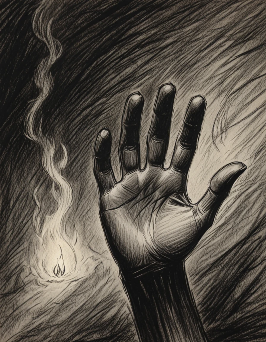 novuschroma71 The Left Hand of Darkness  charcoal drawing <lora:novuschroma71 style:1>, <lora:sdxl_lightning_8step_lora:1>