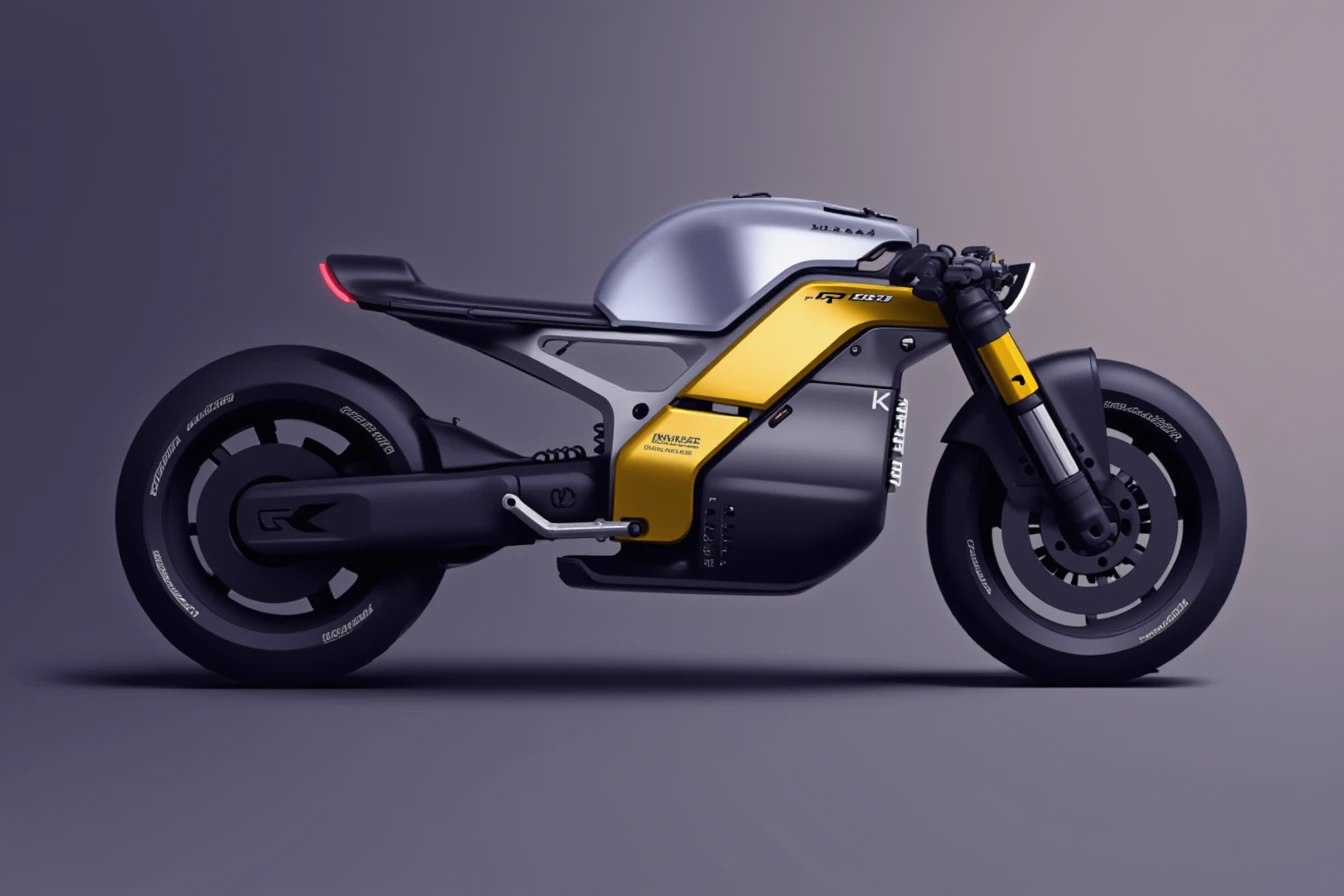 oue style,concept motorcycle,2d rendering,gradient background