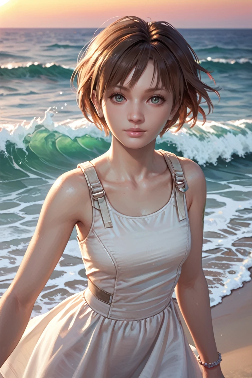 score_9, score_8_up, score_7_up, score_6_up
<lora:RE0Rebecca:1.0>
RE0Rebecca, 1girl, brown hair, short hair, looking at viewer, on a beach during a vibrant sunset, sundress, playing with the waves