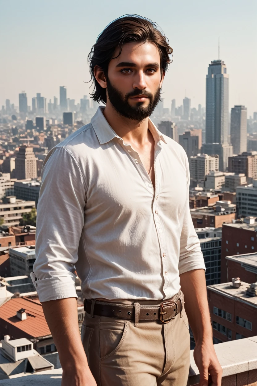 score_9, score_8_up, score_7_up, score_6_up
<lora:ACMBasim:1.0>
ACMBasim, 1boy, black hair, brown eyes, beard, looking at viewer, posing confidently on a rooftop overlooking a city skyline