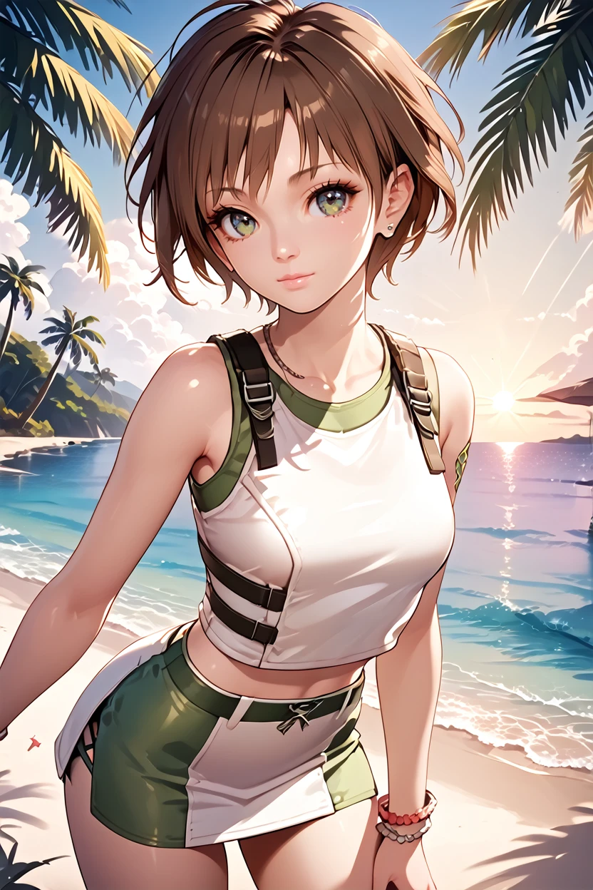 score_9, score_8_up, score_7_up, score_6_up
<lora:RE0Rebecca:1.0>
RE0Rebecca, 1girl, brown hair, short hair, looking at viewer, at the beach, minidress, palm trees, sundown