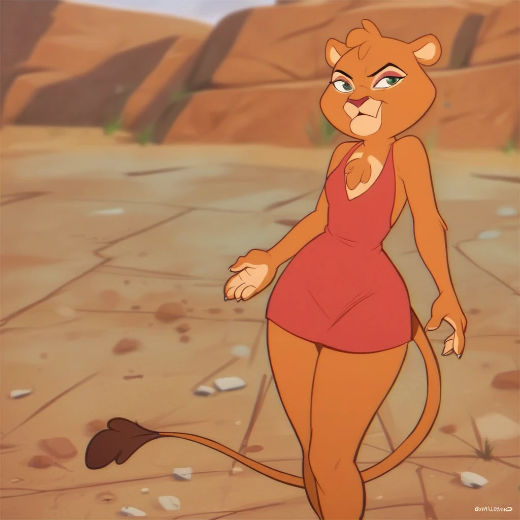 cartoon of a woman with a lion tail and a lion's tail, disney stylized furry, in style of disney animation, art in the style of disney, feral scene, disney's bambi cat, animated movie shot, bottom shot, full body close-up shot, sfw version, jar jar binks, diseny animation style, the smooth black lioness