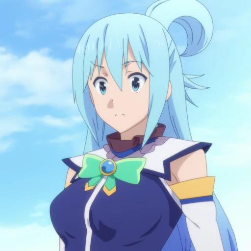 aqua, 1girl, long hair, breasts