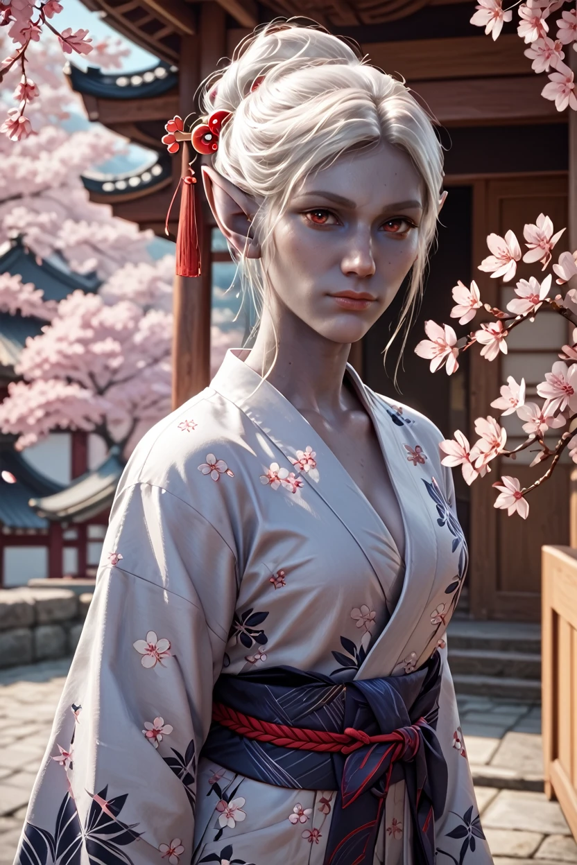 score_9, score_8_up, score_7_up, score_6_up
<lora:BGMinthara:1.0>
BGMinthara, 1girl, white hair, pointy ears, red eyes, grey skin, looking at viewer, yukata, japan, cherry blossoms, hair ornament