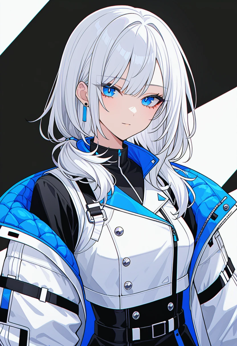 1girl,solo,blue eyes,white hair,gloves,looking at viewer,upper body,jacket,
newest,very aesthetic,highly detailed,best quality,absurdres,