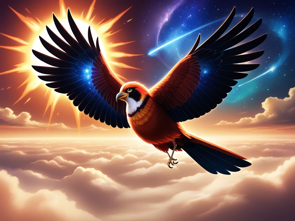 Solo, real, realistic, full body,
feral, Pheonix, bird, blazing sun, ultra detailed, cosmic,