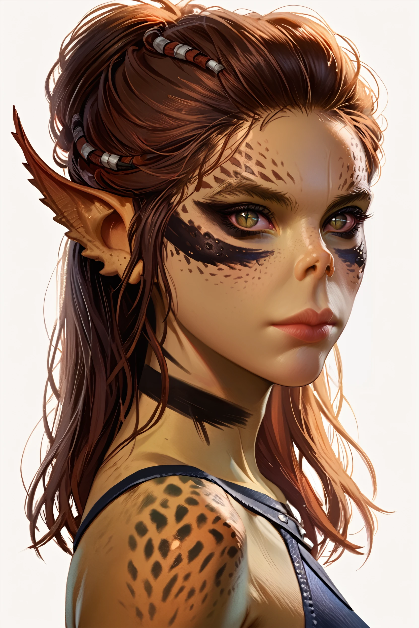 score_9, score_8_up, score_7_up, score_6_up
<lora:BGLaezel:1.0>
BGLaezel, 1girl, brown hair, colored skin, pointy ears, looking at viewer, simple background, portrait