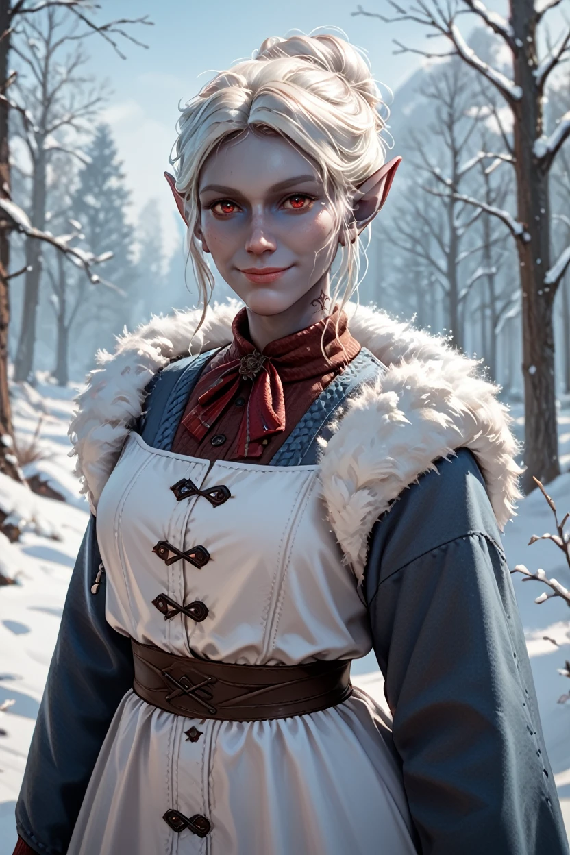 score_9, score_8_up, score_7_up, score_6_up
<lora:BGMinthara:1.0>
BGMinthara, 1girl, white hair, pointy ears, red eyes, grey skin, looking at viewer, in a winter wonderland, cowboy shot, winter clothing, smile