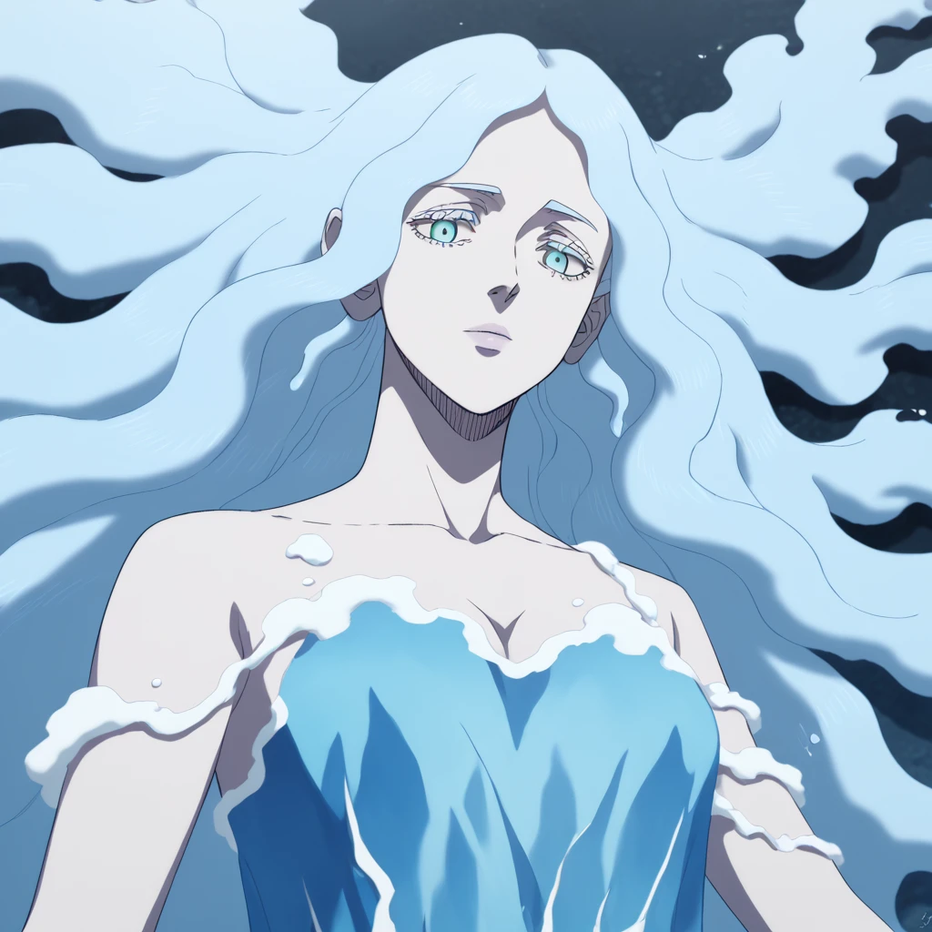 <lora:SlimesUndine:1>, score_9, score_8_up, score_7_up, slimes_undine, woman, solo, blue hair