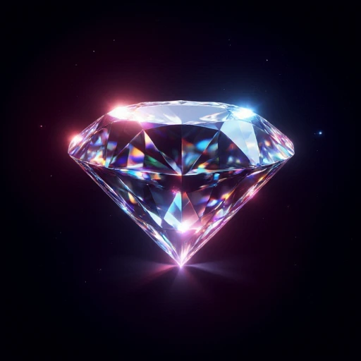 diamond floating in space with light particles