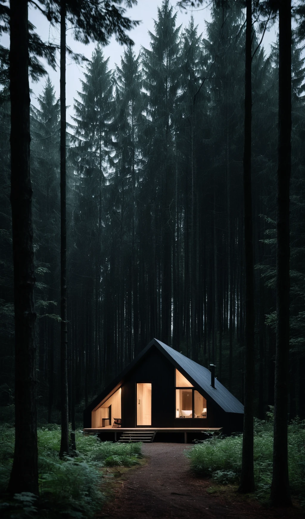 wooden simple home 
in the dark forest
<lora:archmat702:1>