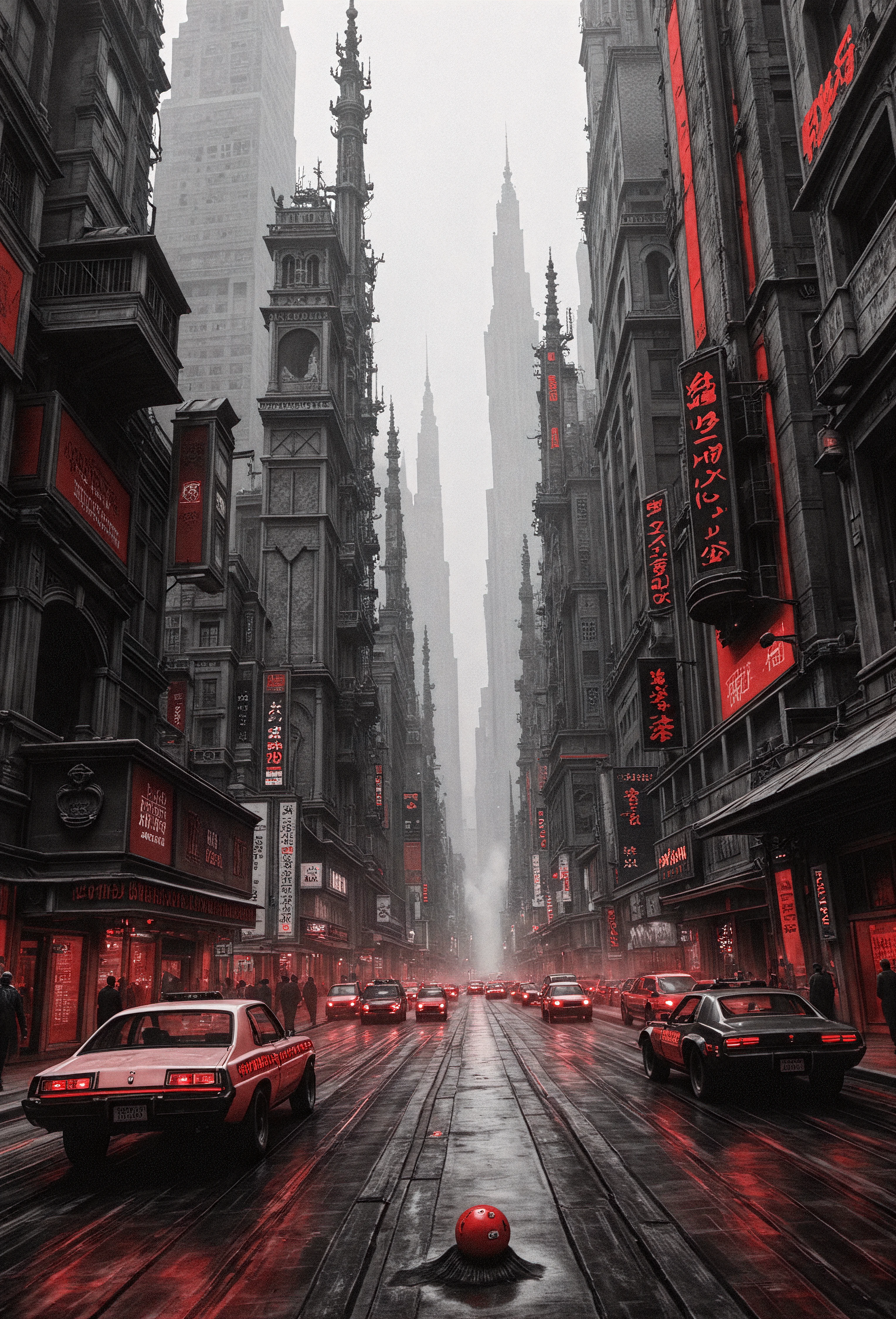 Red/Black Charcoal Style for FLUX v1.0 Red/Black