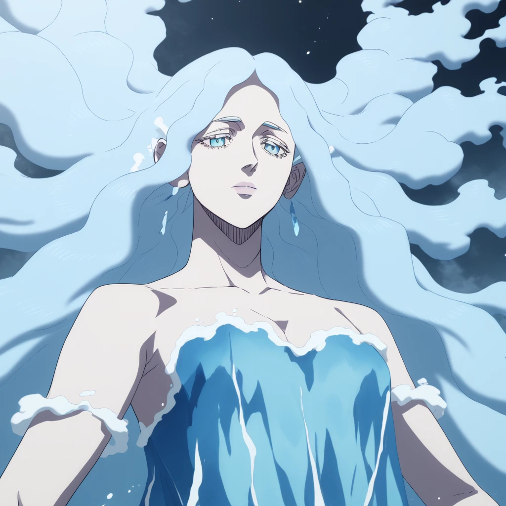 <lora:SlimesUndine:1>, score_9, score_8_up, score_7_up, slimes_undine, woman, solo, blue hair