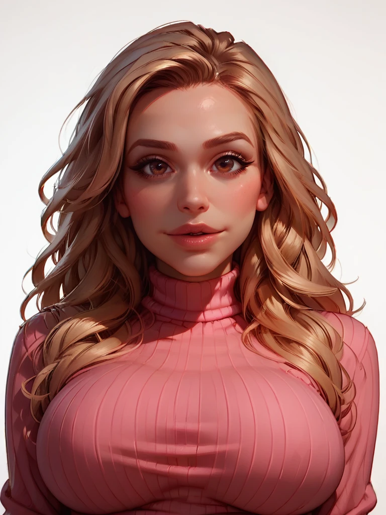 score_9, score_8_up, score_7_up, score_6_up, expressiveh, G0THICPXL, <lora:MiaMalkova-05:0.9>, MiaMalkova, brown eyes, blonde hair, straight hair, large breasts, round breasts, happy, pink sweater, portrait, face focus, front view, sultry look, sexy pose, white background, <lora:Expressive_H:0.45> <lora:g0th1cPXL:0.45>  <lora:incase-ilff-v3-4:0.5> <lora:Anna4:0.4><lora:Round_Breasts_XL_XV7:1>