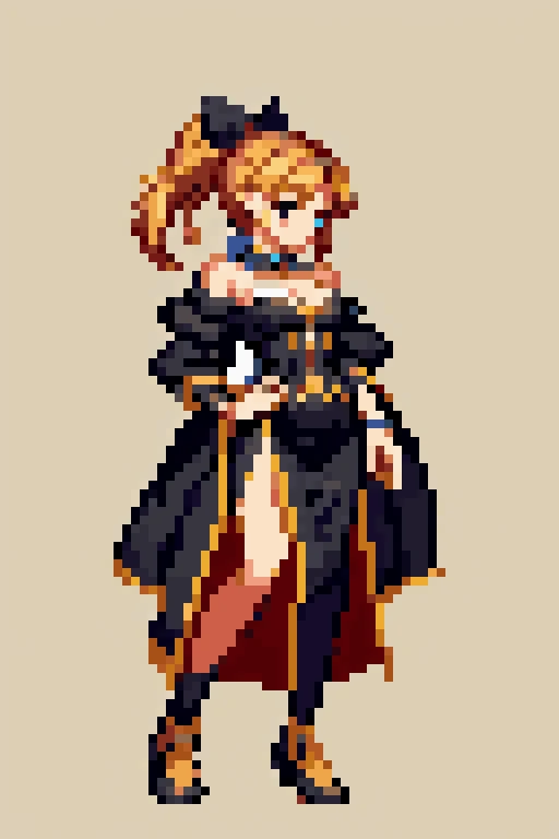 Tiefling, Medium Breasts, Cloak, Wizard, Long Braided Hair, ginger hair,
