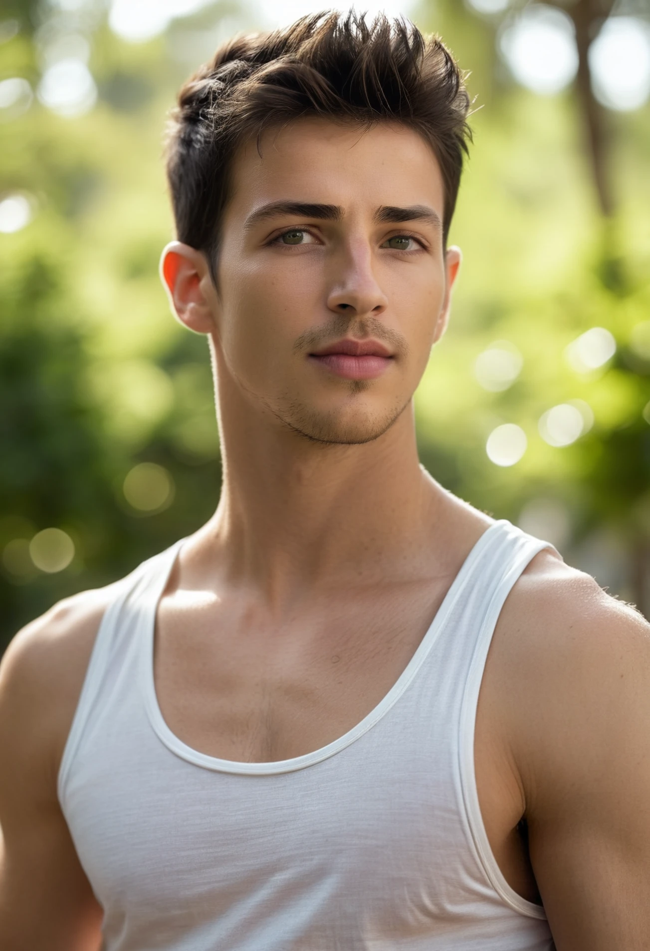 Young handsome cute beautiful skinny white face without shirt con un burro alado de el